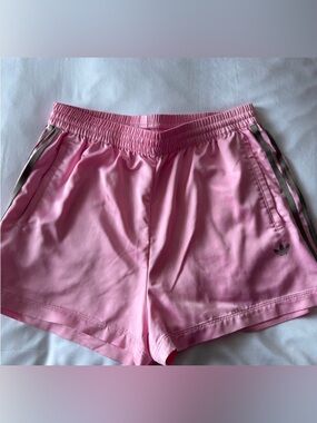 adidas Pink Athletic Shorts with Side Stripes